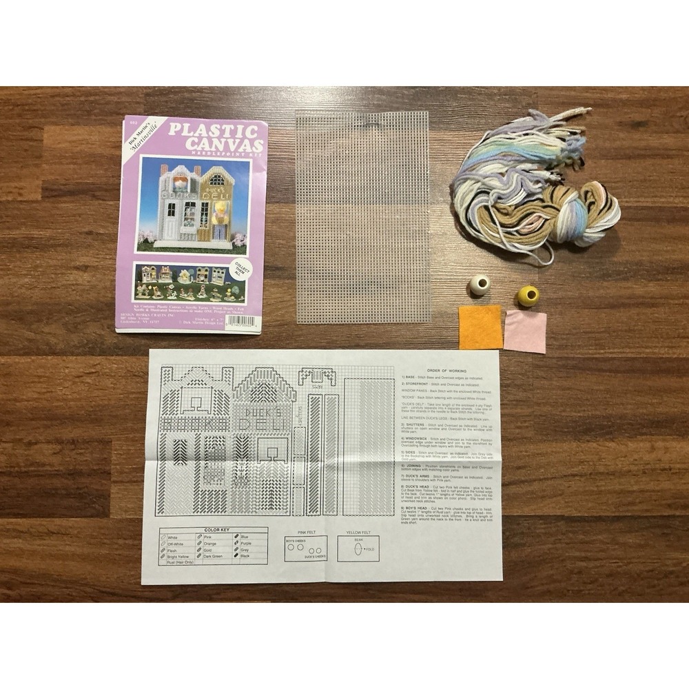 New Dick Martin's Martinsville Plastic Canvas Kit - #602 Books & Duck's Deli